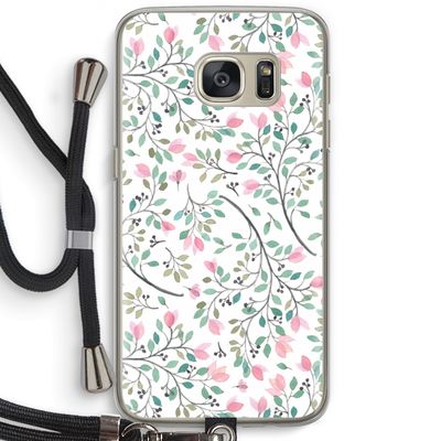 Sierlijke bloemen: Samsung Galaxy S7 Transparant Hoesje met koord