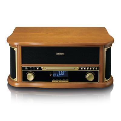 CLASSIC PHONO TCD-2571WD - Houten retro platenspeler met Bluetooth®, DAB+/FM Radio, USB encoding, CD-speler, Cassettespeler en ingebouwde speakers - H