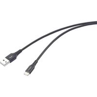 Renkforce RF-6872332 USB-kabel USB 2.0 USB-A stekker, USB-C stekker 1.00 m Zwart Zeer flexibel, Extreem robuust gevlochten bescherming, Stekker past op beide