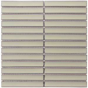 Tegelsample: The Mosaic Factory Sevilla smalle vinger 2cm mozaïek tegels 30x30 cafe latte