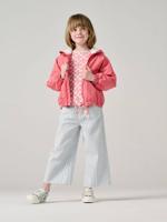 Winddichte jas met capuchon voor meisjes, gevoerd met sherpa rozen