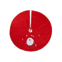 Kerstboomrok/kerstboom kleed rood met sneeuwpop 90 cm - thumbnail