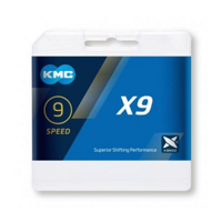 KMC X9 Grey fietsketting, 114 schakels, 9-speed, grijs