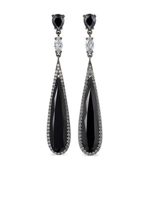 Anabela Chan boucles d'oreilles en or blanc pavées de diamants - Noir