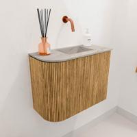 Toiletmeubel Mondiaz Joya Dlux | 51.6 cm | Meubelkleur Oak | Faye wastafel Glace Wasbak Rechts | Zonder kraangat(en) Toiletmeubel Mondiaz Joya Dlux | 51.6 cm | Meubelkleur Oak | Faye wastafel Glace Wasbak Rechts | Zonder kraangat(en)