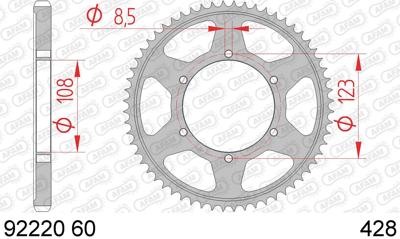 AFAM Chain wheel 428 60z steel silver
