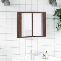 Spiegelkast LED 60x12x45 cm bewerkt hout bruin eikenkleur
