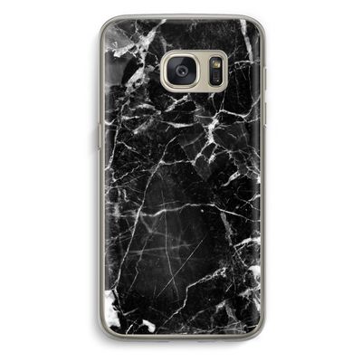 Zwart Marmer 2: Samsung Galaxy S7 Transparant Hoesje