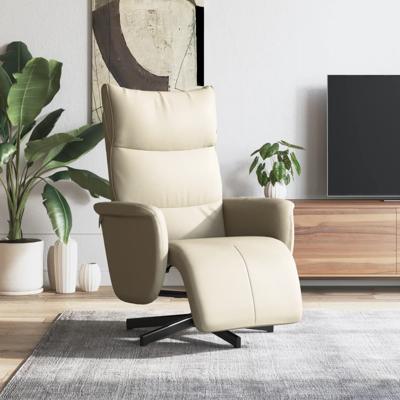 Fauteuil verstelbaar met voetensteun kunstleer crmekleurig