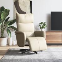 Fauteuil verstelbaar met voetensteun kunstleer crmekleurig Fauteuil verstelbaar met voetensteun kunstleer crmekleurig