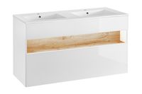 Comad Bahama White badkamermeubel 120cm met witte wastafel en kraangaten wit