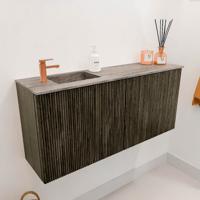 Toiletmeubel Mondiaz Joya Dlux | 90 cm | Meubelkleur Shadow | Faye wastafel Oza Wasbak Links | 1 kraangat