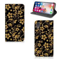 Apple iPhone Xr Smart Cover Gouden Bloemen