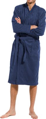 Pastunette Badjas velours met shawlkraag blauw