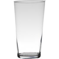 Transparante home-basics conische vaas/vazen van glas 25 x 14 cm   -
