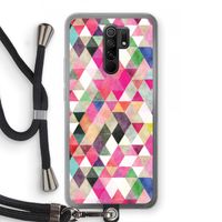 Gekleurde driehoekjes: Xiaomi Redmi 9 Transparant Hoesje met koord