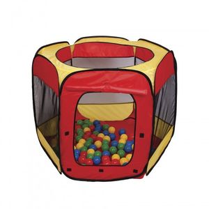 Speeltent met 100 ballen 100 x 75 cm rood/geel