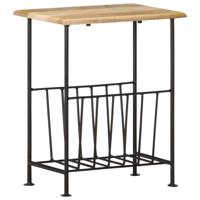 Tijdschriftenrek 40x30x50 cm massief mangohout en staal
