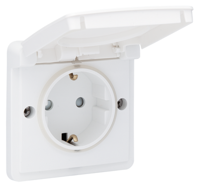 Niko Hydro waterdicht stopcontact 1-voudig wit