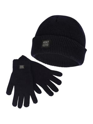 Heatkeeper Heren Winter Set - Muts + Handschoenen - Navy-XXL Heatkeeper Heren Winter Set - Muts + Handschoenen - Navy-XXL