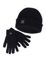 Heatkeeper Heren Winter Set - Muts + Handschoenen - Navy-XXL