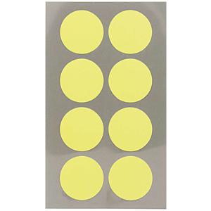 Hobby stickers - 64x stuks - D25 mm - neon geel ronde stickers - Kantoor stickers - Scrapbook