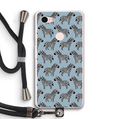 Zebra: Pixel 3 XL Transparant Hoesje met koord