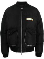 DSQUARED2 logo-print puffer bomber jacket - Noir