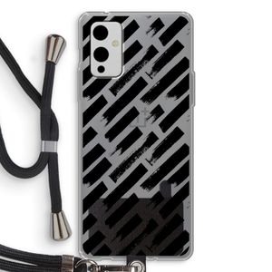 Zwarte vegen: OnePlus 9 Transparant Hoesje met koord