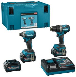 Makita DK0198G201 | 40 V Max Combset boren en (slag)schroeven | 3 x 2.5 Ah accu + Snellader - DK0198G201