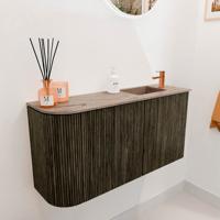 Toiletmeubel Mondiaz Joya Dlux | 81.6 cm | Meubelkleur Shadow | Faye wastafel Arena Wasbak Rechts | 1 kraangat