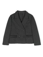 Brunello Cucinelli Kids blazer croisé à revers crantés - Gris - thumbnail