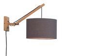 GOOD&MOJO Wandlamp 'Andes' Small, Bamboe en Eco linnen, kleur Donkergrijs/Naturel GOOD&MOJO Wandlamp 'Andes' Small, Bamboe en Eco linnen, kleur Donkergrijs/Naturel