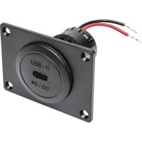 ProCar Power USB-C inbouwstekker. PD/QC 60 W + MONTAGEPL. Zonder LED 12 V, 24 V