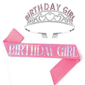 SCBOY 40e verjaardag vrouwen 40e verjaardag vrouw Rose Gold Crown Geschenken Tiara en Decoratie Sash voor Verjaardagsfeest Decoratie