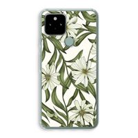 Wit bloemenpatroon: Google Pixel 5 Transparant Hoesje