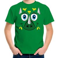 Dieren verkleed t-shirt voor jongens - dino gezicht - carnavalskleding - groen