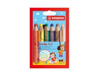 Stabilo woody 3in1 kleurpotloden - 6 kleuren