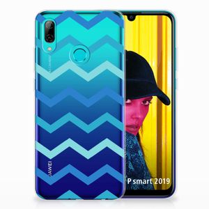 Huawei P Smart 2019 TPU bumper Zigzag Blauw