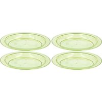 4x Ontbijtbordje groen 20 cm kinderservies van plastic/kunststof - thumbnail