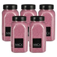 Mica Decorations decoratie zand - 5x - 650ml - roze - hobby zandkorrels - sierzand