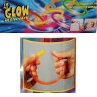 Basic Glow in the dark sticks / gloeiarmbandjes 15 stuks