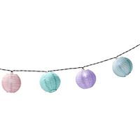 Solar lampion tuinverlichting/feestverlichting roze, blauw, paars, lichtblauw 4.5m - Lichtsnoeren - thumbnail