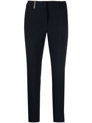 Peserico pantalon slim à coupe courte - Bleu