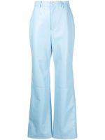 Nanushka pantalon Silke à coupe droite - Bleu