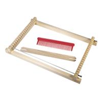 Rayher Speelgoed/hobby Weefraam - 18 x 29 cm - met spoel en kam - weefbreedte 16 cm