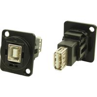 XLR-adapter USB B-bus 2.0 naar USB-B bus 2.0 Adapter, inbouw CP30207NMB CP30207NMB Cliff 1 stuk(s) - thumbnail