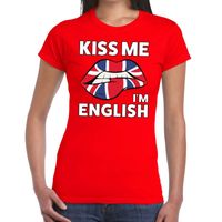 Kiss me I am English t-shirt rood dames - thumbnail
