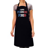I love French food barbecue/keuken schort zwart voor dames   - - thumbnail