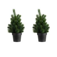 2x stuks kunstboom/kunst kerstboom groen 45 cm